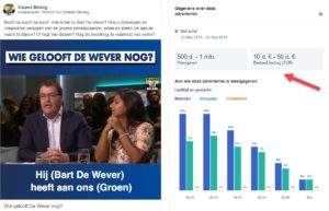 Facebook advertentie verkiezingen Vlaams Belang