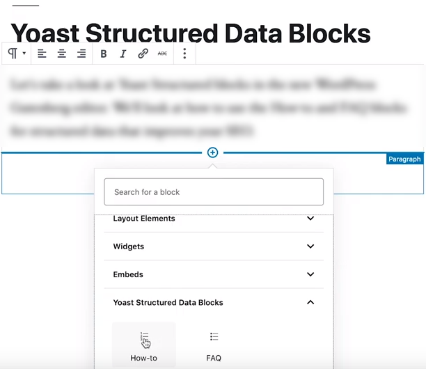 Yoast structured data blocks