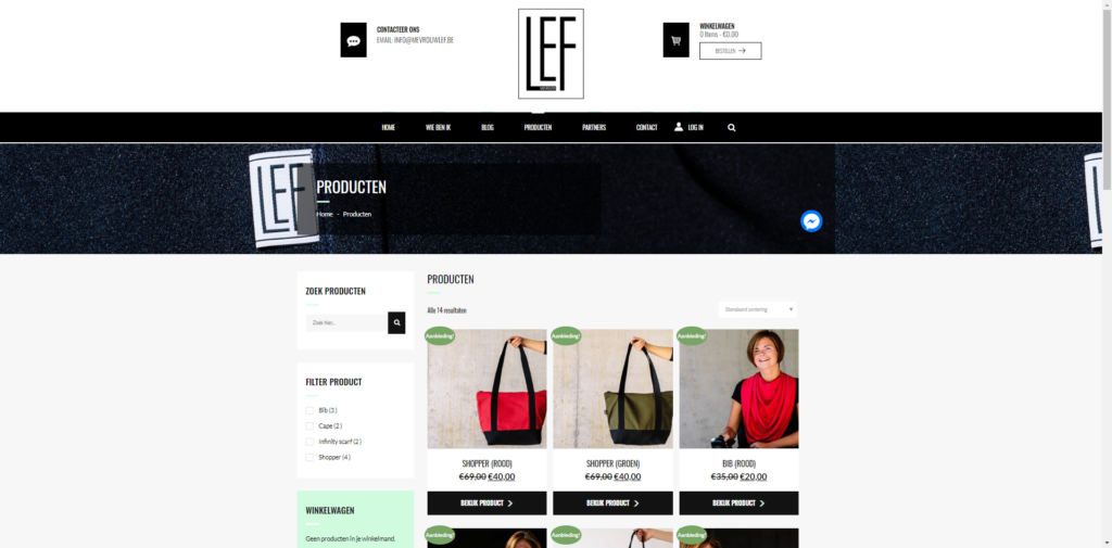 WordPress webshop MevrouLEF