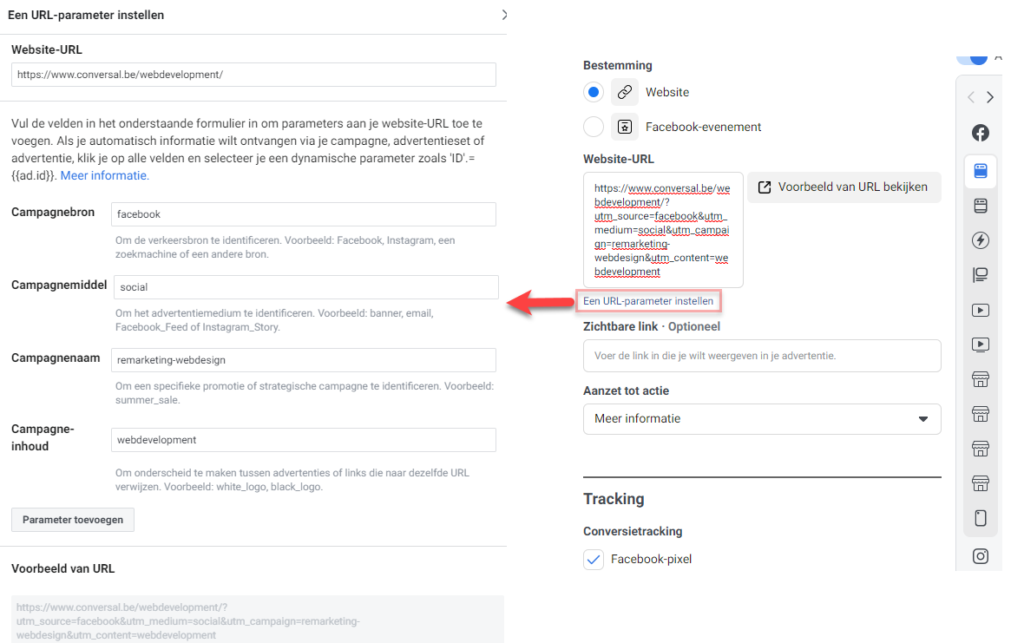Facebook Advertentie Met UTM Tag