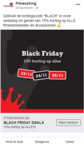 Facebook advertising tijdens Black Friday