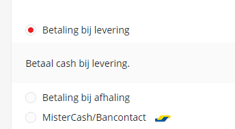 Webshop betaalmogelijkheden