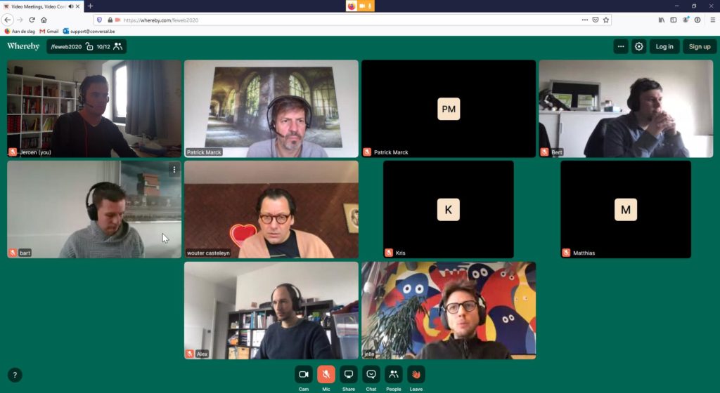 Videocall met concullega's