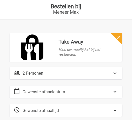 Meneer Max take-away dienst