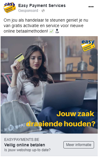 Easy Payment Services Facebook advertentie online betaalmethoden