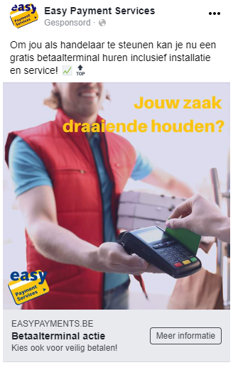 Easy Payment Services Facebook advertentie betaalterminal huren