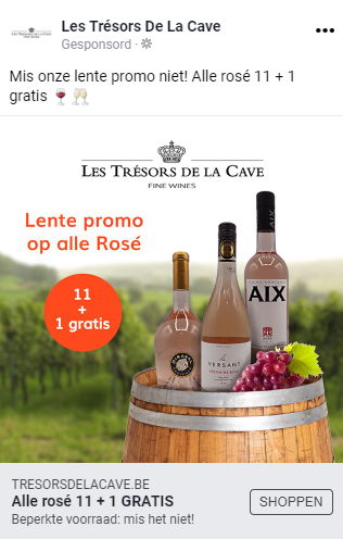 Les Trésors De La Cave Facebook advertentie