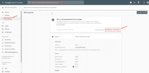 Indexering Search Console aanvragen