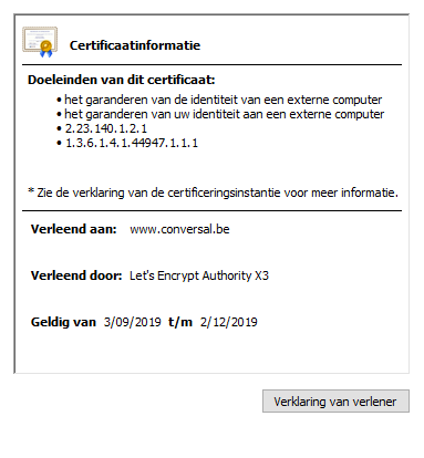 SSL Certifiaat Conversal