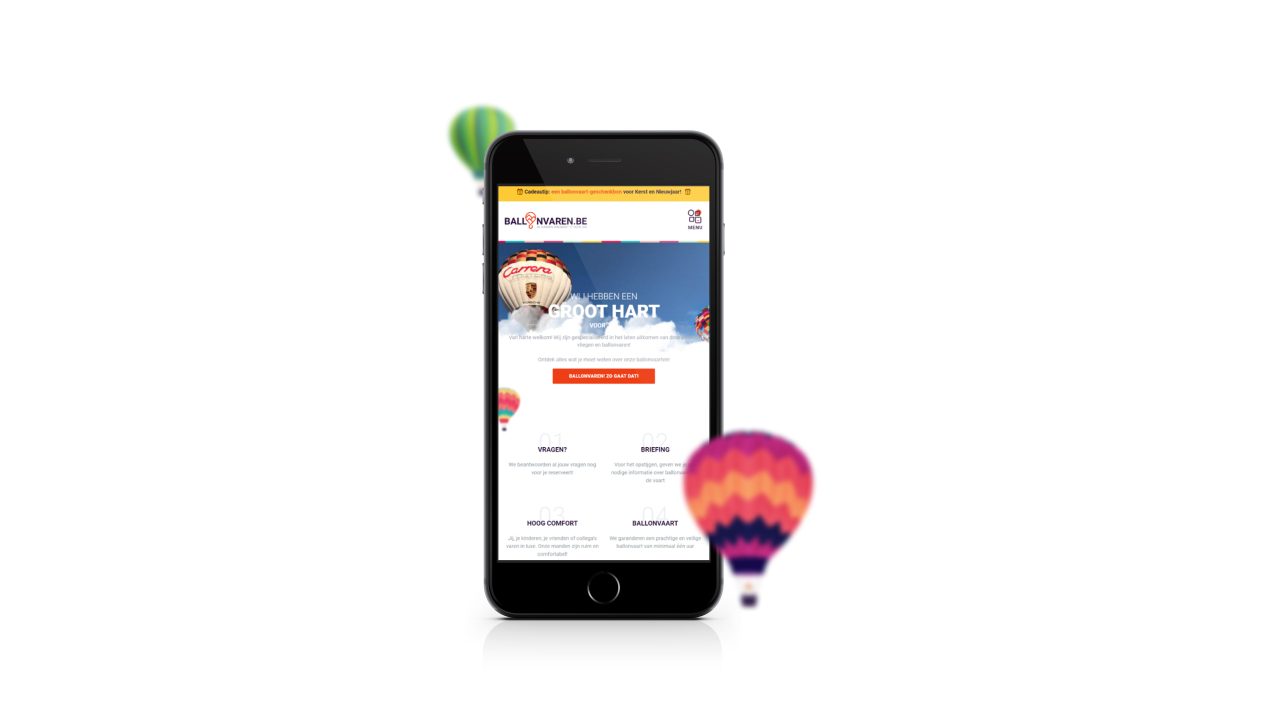 Mobiele website ballonvaren.be