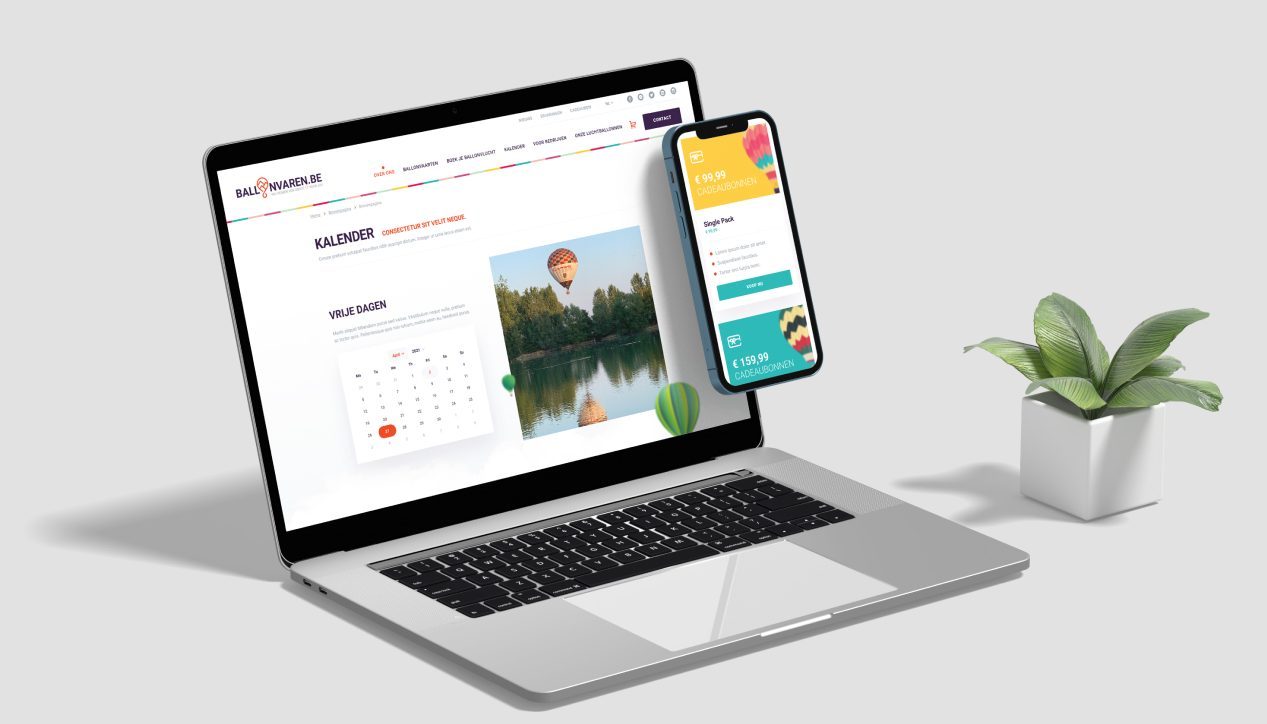 Desktop en mobiele website ballonvaren.be