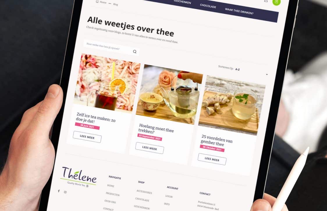 Tablet webshop Thelene