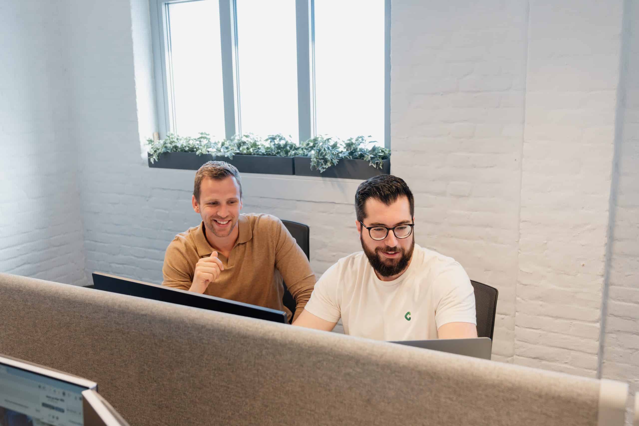 Yordi & Maxime tijdens een bespreking van een Google campagne