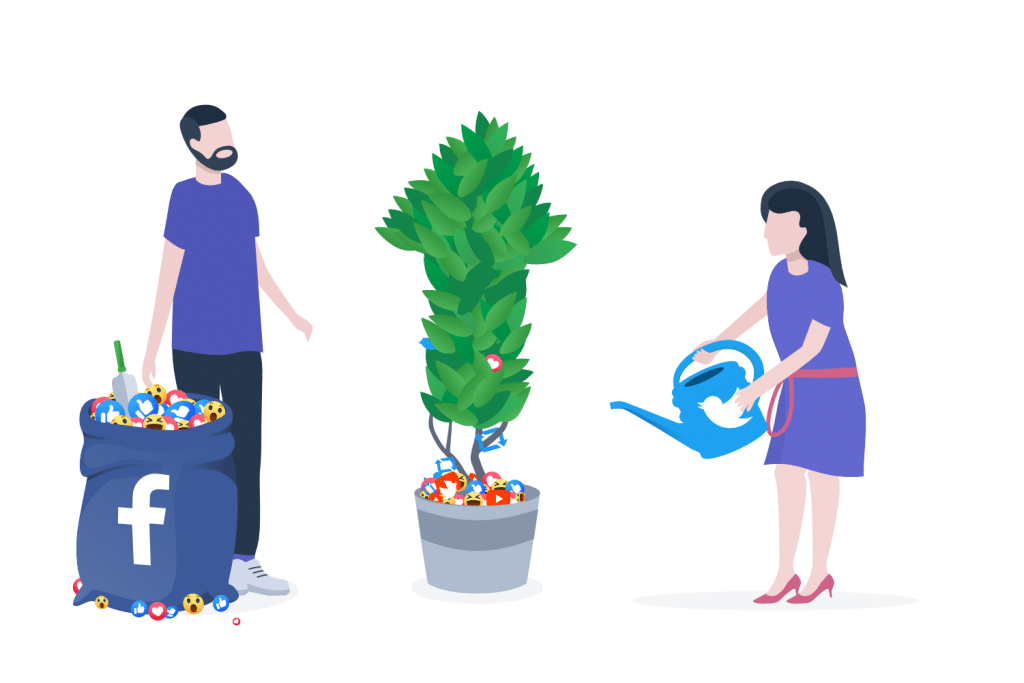 Illustratie van social media voor digitale groei