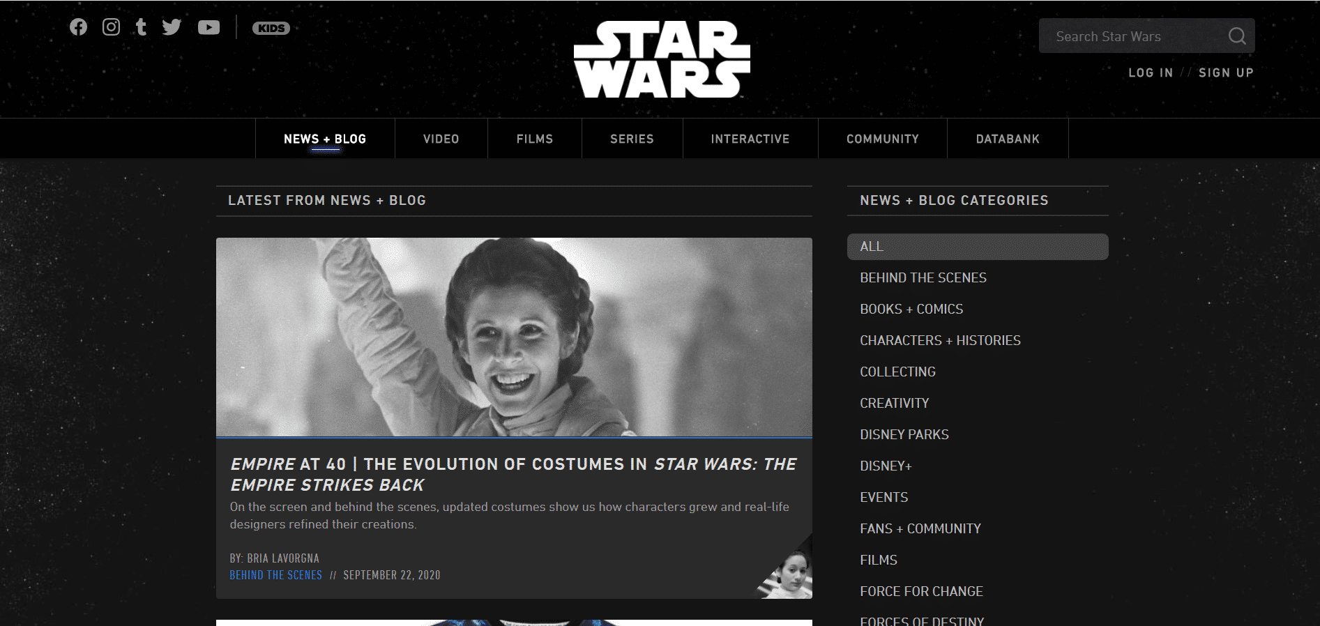 Website Star Wars in WordPress