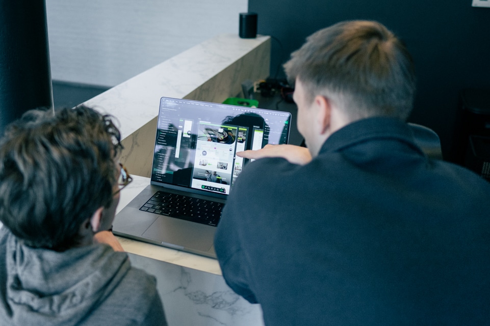 Webdesigners maken een website op maat voor een klant in Denderleeuw