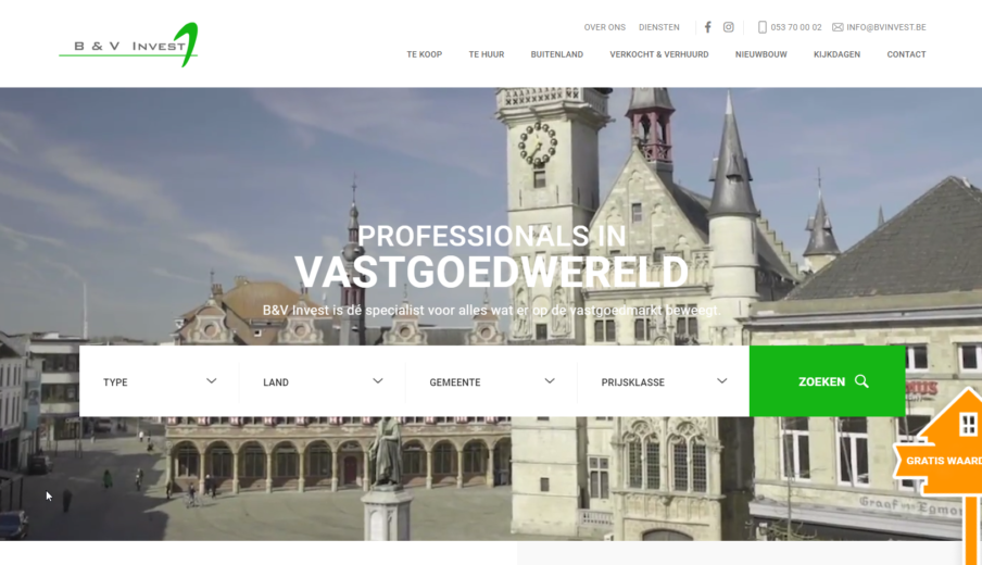 Website laten maken B&V Invest