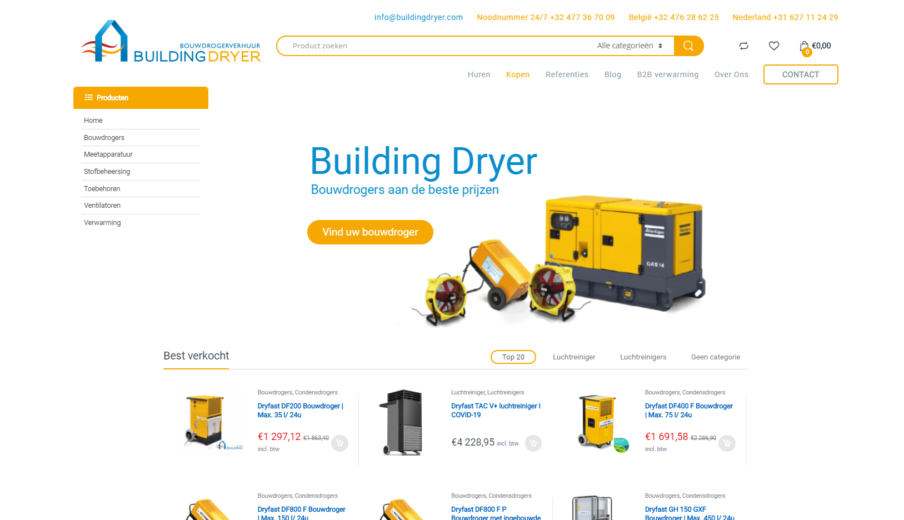 Webshop Bouwen BuildingDryer