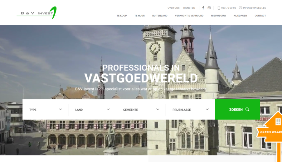 Maatwerk Website B&VInvest